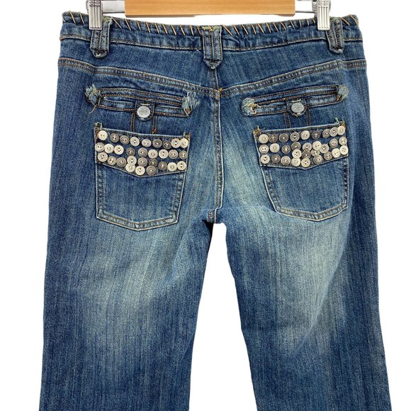 Mossimo Denim - Vintage Mossimo boot cut jeans size 11 metal button back pockets mid rise
